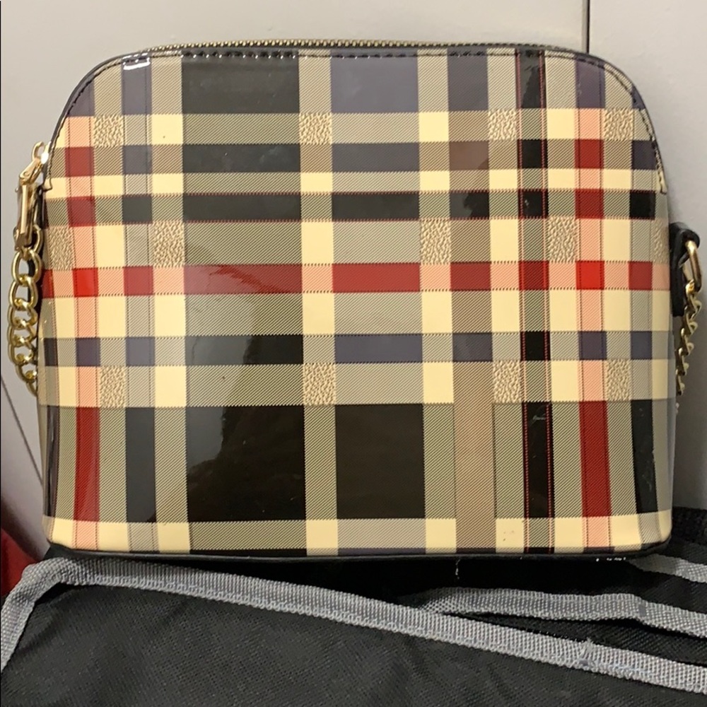 Plaid crossbody purse